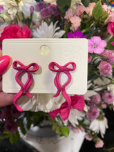 Load image into Gallery viewer, Pink Bow Earrings
